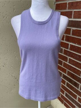 Allude Women’s Lilac 100% Cashmere Luxury Sweater Tank Sz Large New!